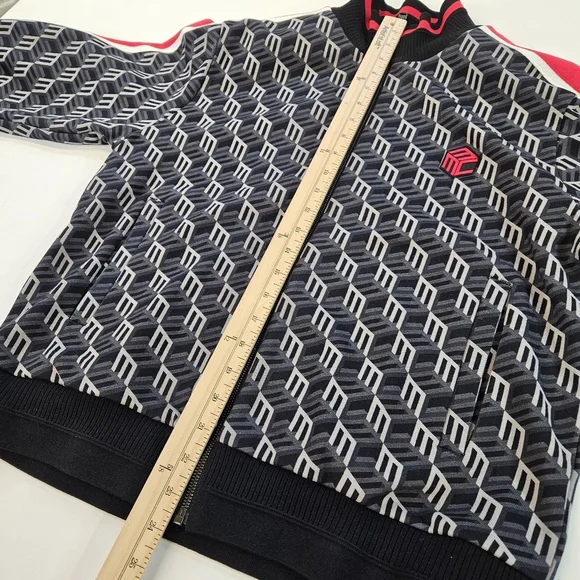 $650 MCM Women's Black Red Monogram MCM Logo Print Track Jacket Large - Picture 8 of 12